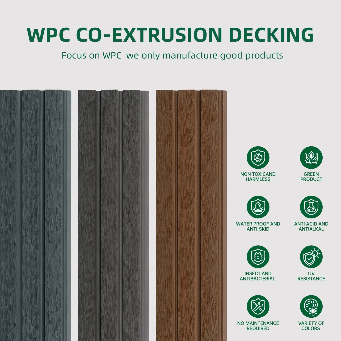 WPC Deck material (hollow round hole)